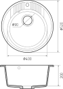 Кухонная мойка GranFest RONDO R-520 (графит) icon 3