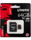 Карта памяти Kingston microSDXC 64Gb Class 10 UHS-I U3 + SD адаптер (SDCA3/64GB) фото 2