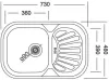 Кухонная мойка Kromevye ЕХ 151 D icon 2