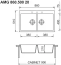 Кухонная мойка Longran Amanda AMG 860.500 20 (arena/47) icon 2