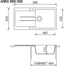 Кухонная мойка Longran Amanda AMG 990.500 (truffle/54) icon 2