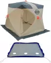 Палатка Митек Омуль-Куб 2 (хаки/бежевый) + пол с 3 лунками icon