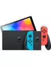 Игровая приставка Nintendo Switch OLED (черный, с неоновыми Joy-Con) фото