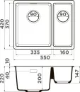 Кухонная мойка Omoikiri Kata 55-2-U WH icon 4