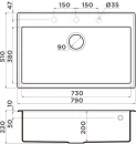 Кухонная мойка Omoikiri Tedori 79 DC icon 2