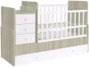 Детская кроватка Polini Kids Simple 1100 с комодом (вяз/белый) icon