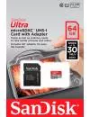 Карта памяти SanDisk Ultra microSDXC 64Gb Class 10 UHS-I U1 + SD адаптер (SDSDQUI-064G-U46) фото 2