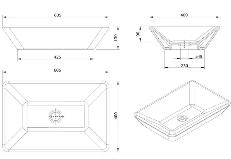 Умывальник Sanindusa Sign 61 x 40 icon 2