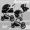 Детская универсальная коляска Sweet Baby Amare 3 в 1 (черный) icon 2