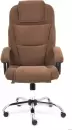 Офисное кресло TetChair Бергамо хром (флок, коричневый) icon 4