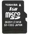 Карта памяти Toshiba MicroSD Card 1GB SD-MC001GT icon