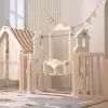 Игровой манеж UNIX Kids DeLuxe House 180x200 (Camel) icon 2