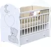 Детская кроватка VDK Bear And Moon колесо-качалка с ящиком (белый) icon