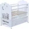Детская кроватка VDK Happy Family колесо-качалка с ящиком (белый) icon