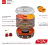 Сушилка для овощей с функциями приготовления йогурта и десертов Великие Реки Волга-9 Серый/оранжевый фото 7