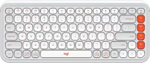 Клавиатура Logitech Pop Icon Keys 920-013088 (белый/оранжевый, с гравировкой) фото
