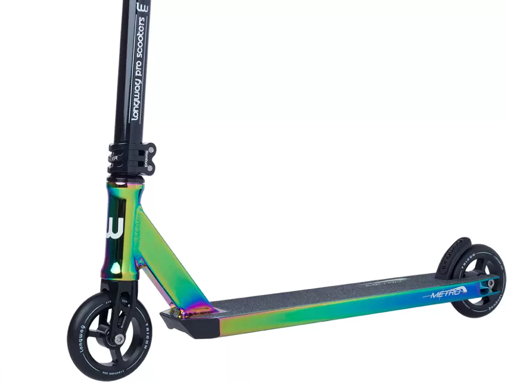 Самокат трюковый LONGWAY Metro 110mm AL IHC 3.2кг NEW 2025 BN черный/неохром фото