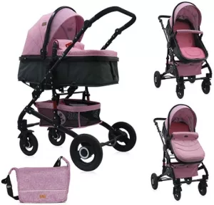 Детская коляска Lorelli Alba 2020 (2 в 1, pink) фото