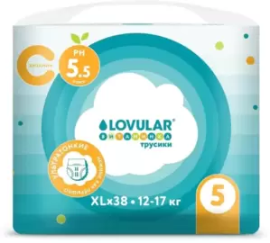 Подгузники-трусики детские Lovular Витаминка XL 12-17 кг (38 шт)