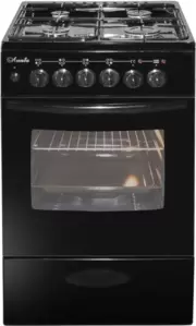 Кухонная плита Лысьва ЭГ 404 МС-2у (стеклянная крышка, решетка чугун, черный) фото