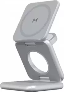 Беспроводное зарядное Magssory Fold Pro 3 в 1 WCH063 (серебристый) фото
