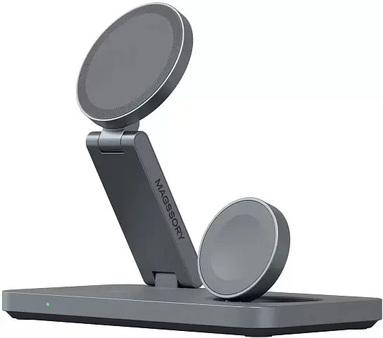 Magssory Yoga 3 в 1 Charging Station для Apple Qi2 WCH016m (темно-серый)