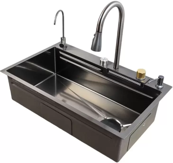 Кухонная мойка Marrbaxx B7546-R Decor B7546-DMR (графит/темно-серый) фото