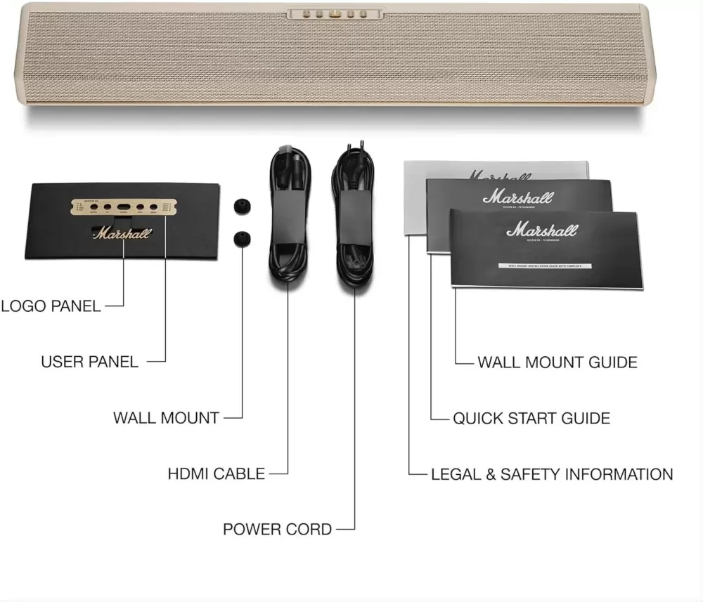 Саундбар Marshal Heston 60 (бежевый) фото 4