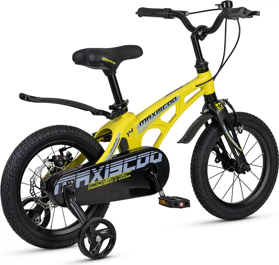 Детский велосипед Maxiscoo Cosmic Стандарт Плюс 14 2025 / MSC-C1441 (желтый матовый) фото