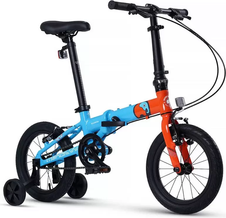 Детский велосипед Maxiscoo S007 PRO 14 2024 MSC-007-1407P (синий/оранжевый) фото