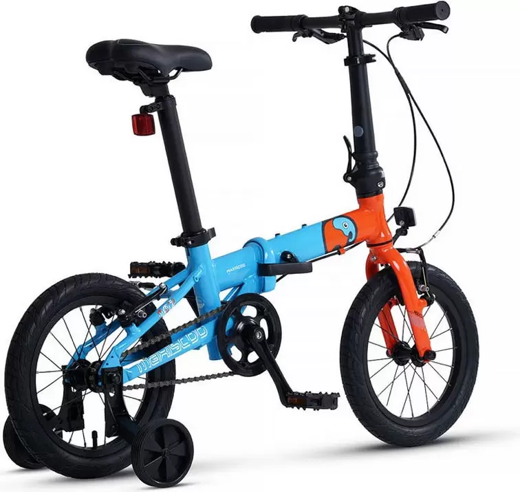 Детский велосипед Maxiscoo S007 PRO 14 2024 MSC-007-1407P (синий/оранжевый) фото