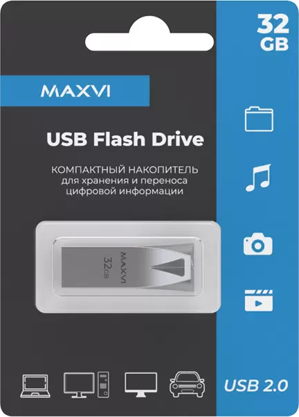 USB Flash Maxvi MK2 32GB (серебристый) фото
