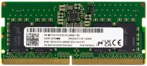 Оперативная память Micron 8ГБ DDR5 SODIMM 4800 МГц MTC4C10163S1SC48BA1 фото