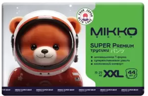 Подгузники-трусики Mikko Bear Super Premium XXL 15-25кг (44 шт) фото