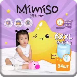 Подгузники-трусики Mimiso 6 XXL 16-25 кг (34 шт)