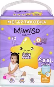 Подгузники-трусики детские Mimiso 6 XXL 16-25 кг (70 шт) фото