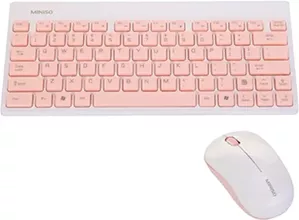 Клавиатура+мышь Miniso 7214 (белый/розовый) фото