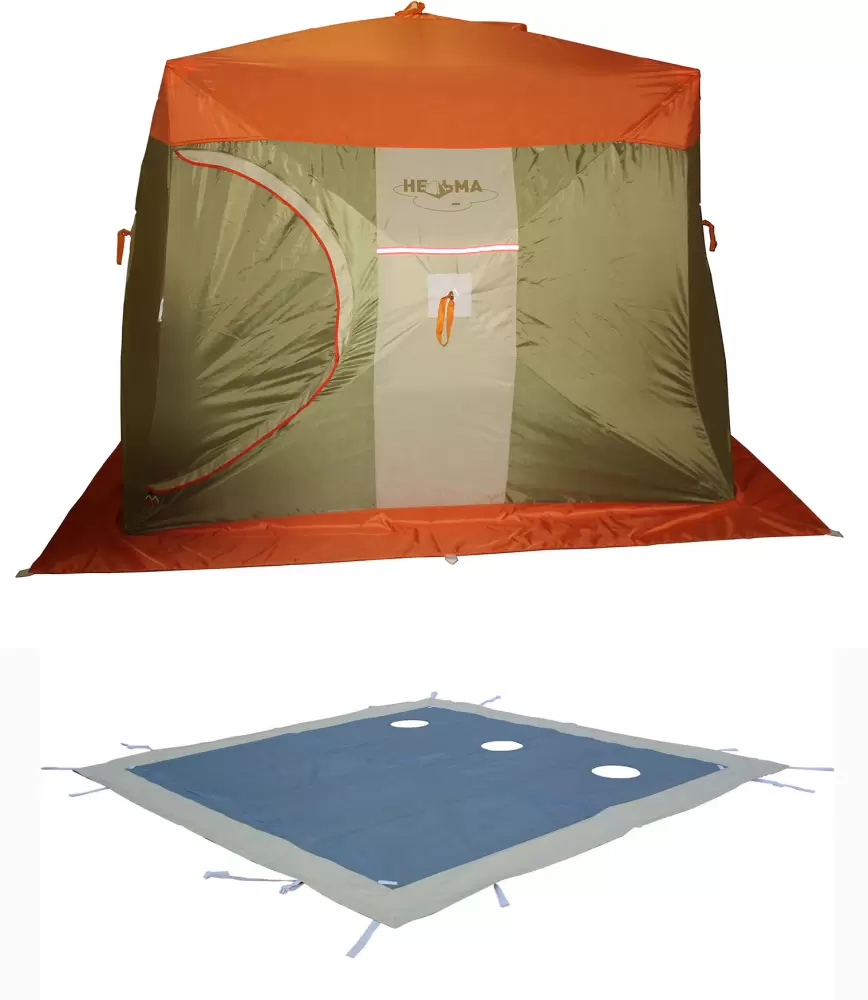 Митек Нельма Куб 3 (Оранж-беж/Хаки) + пол с 3 лунками