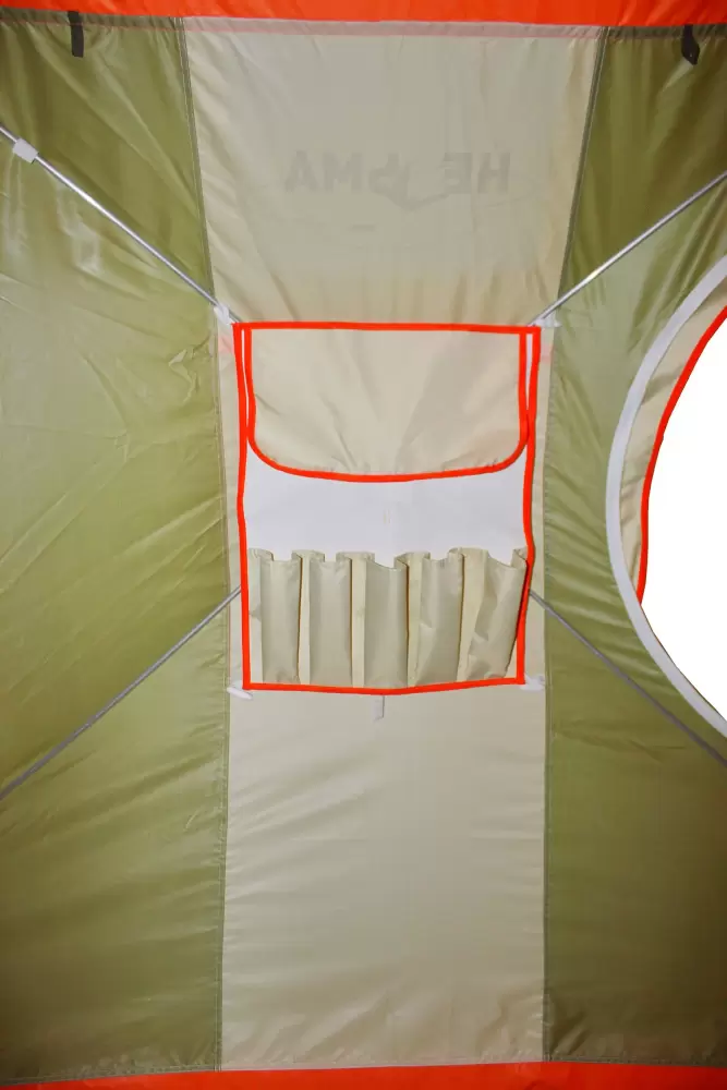 Палатка Митек Нельма Куб 3 (Оранж-беж/Хаки) + пол с 3 лунками фото