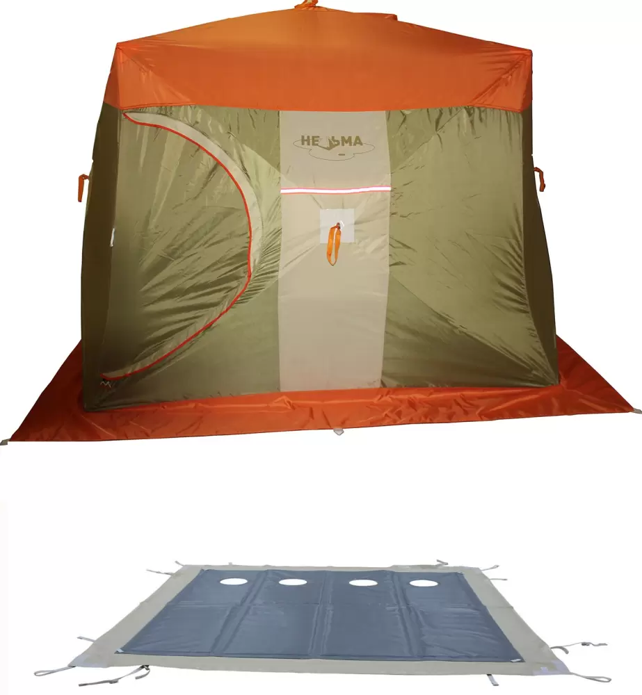 Митек Нельма Куб 3 (Оранж-беж/Хаки) + пол с 4 лунками