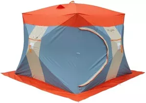 Палатка Митек Нельма Куб 3 Люкс (оранжевый белый/серо-голубой) фото