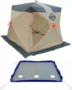 Митек Омуль-Куб 2 (хаки/бежевый) + пол с 3 лунками