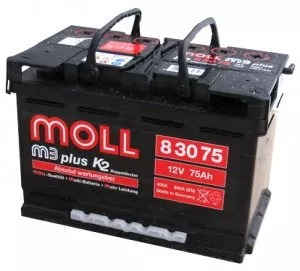 Аккумулятор Moll M3 plus K2 8 30 75 (75Ah) фото