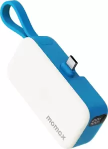 Портативное зарядное устройство Momax 1-Power Mini 3-in-1 USB-C IP130 5000mAh (голубой) фото