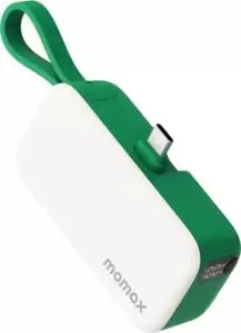Портативное зарядное устройство Momax 1-Power Mini 3-in-1 USB-C IP130 5000mAh (зеленый) фото