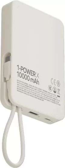 Портативное зарядное устройство Momax 1-Power X Built-in USB-C IP152 10000mAh (белый) фото