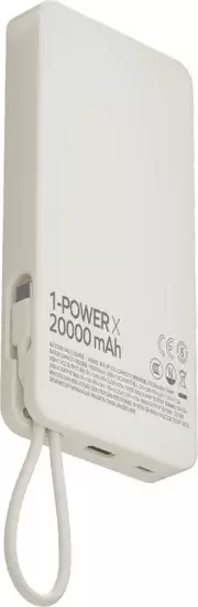 Портативное зарядное устройство Momax 1-Power X Built-in USB-C IP153 20000mAh (белый) фото