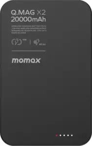 Портативное зарядное устройство Momax Q.Mag X2 Magnetic IP133 20000mAh (черный) фото