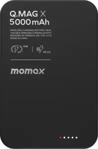 Портативное зарядное устройство Momax Q.Mag X Magnetic IP116A 5000mAh (черный) фото
