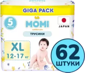 Подгузники-трусики детские Momi Comfort Care XL 12-17кг (62шт) фото